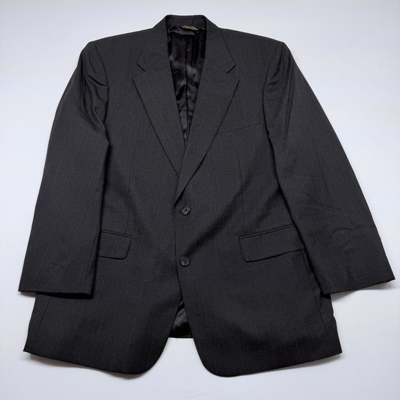 Brooks Brothers Men's Grey Pinstripe Suit Jacket Blazer Pure Virgin Wool Size 40